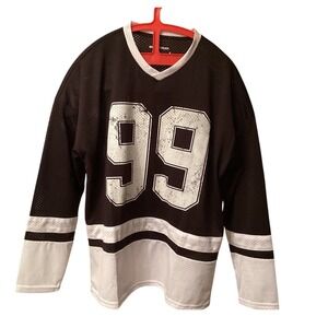 Broken Threads Mens Small 99 Hockey Jersey Black White Mesh BT-2505026 NWT